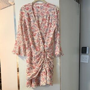 Veronica Beard Pink Multi Floral Wrap Dress